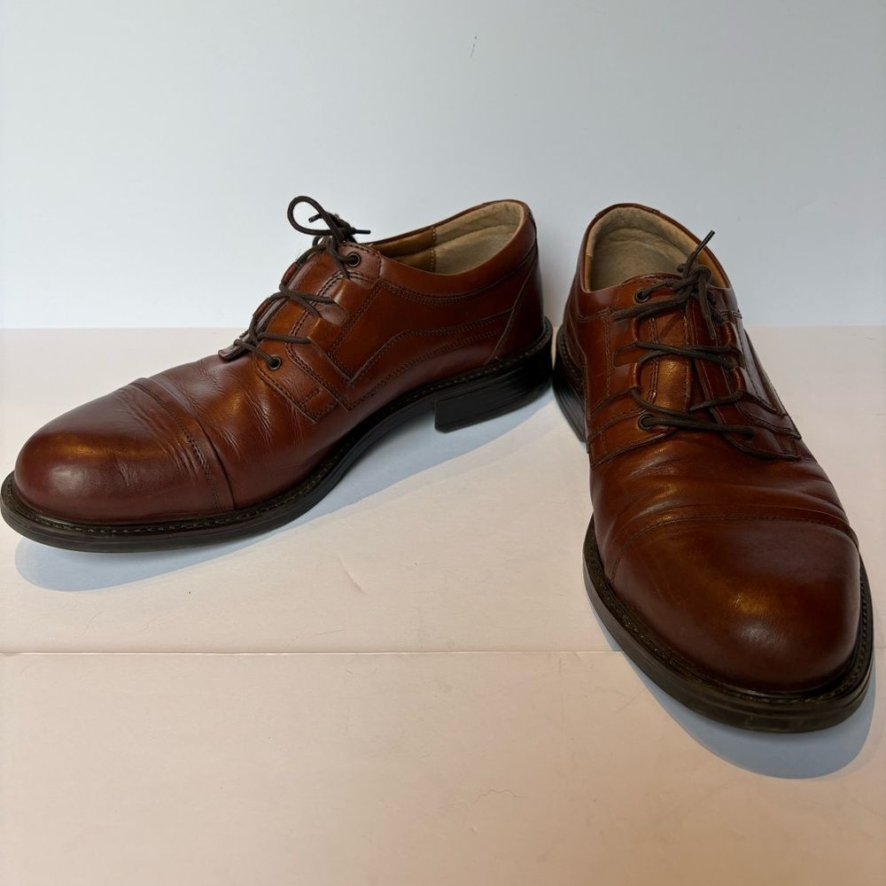 Mario Rossi Men's Classic Brown Leather Oxford Dress Shoes Size 13D
